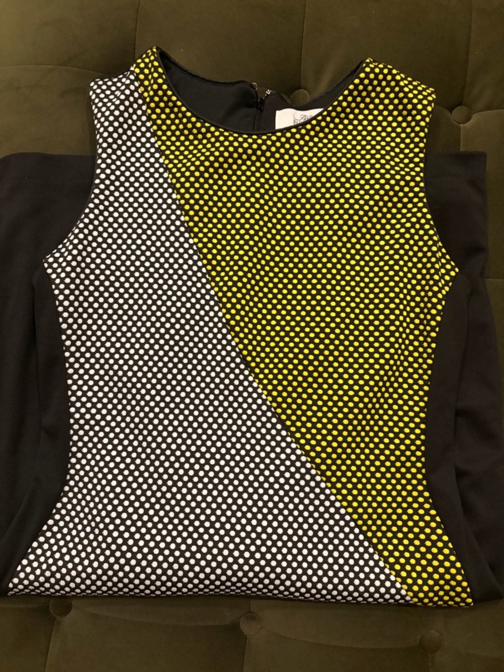 Sleeveless Belle Badgley Mischka Polka Dot Sheath Dress - Picture 4 of 5